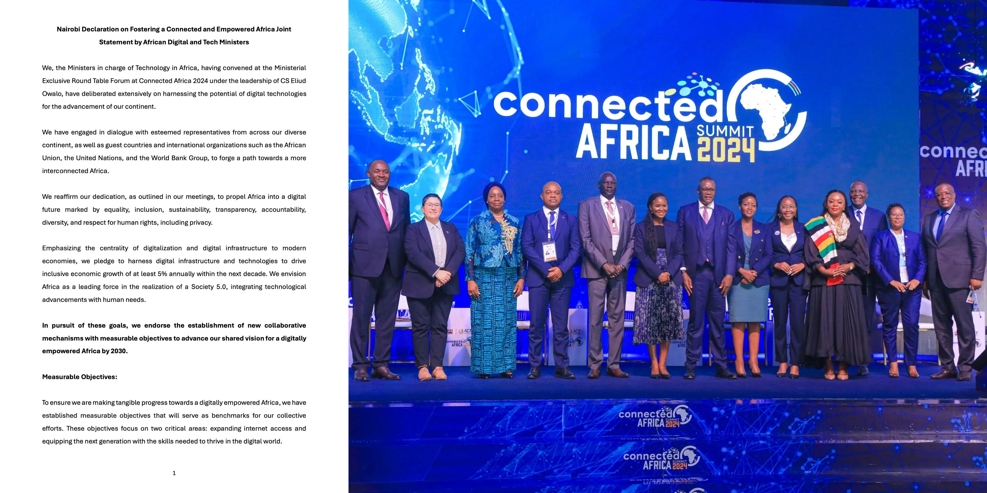 Nairobi Declaration on Fostering a Connected and Empowered Africa Joint Statement by African Digital and Tech Ministers